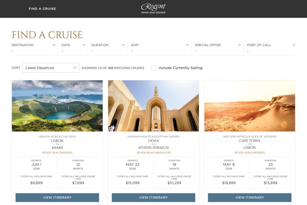 Regent Seven Seas Cruises Introduces Co-Branded Marketing Solution