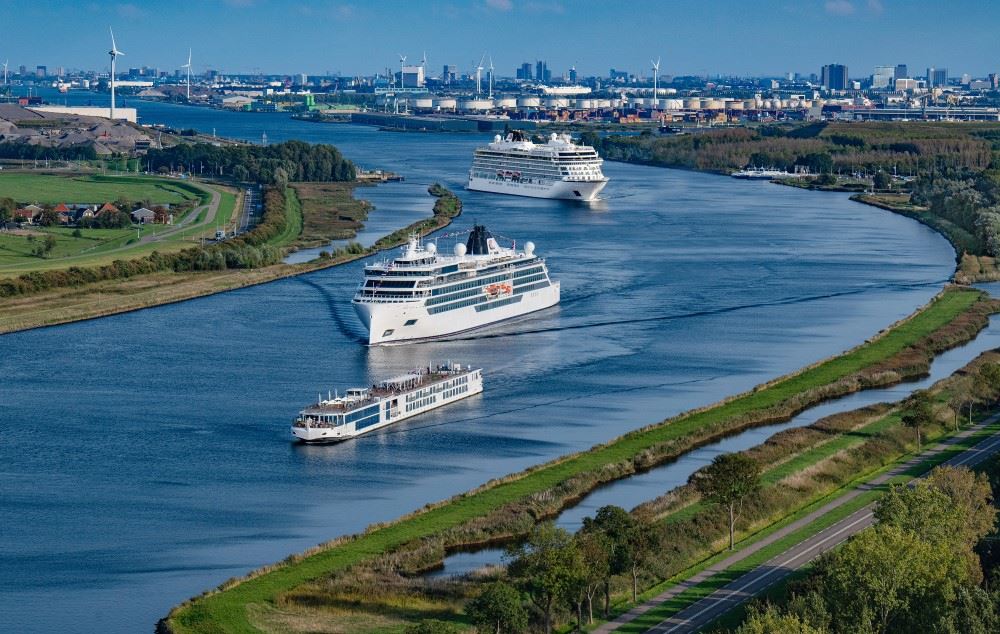 three viking vessels