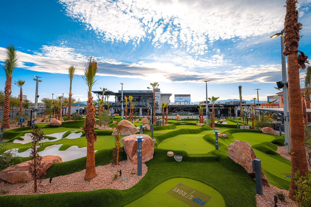 PopStroke Las Vegas during the day time mini golf 