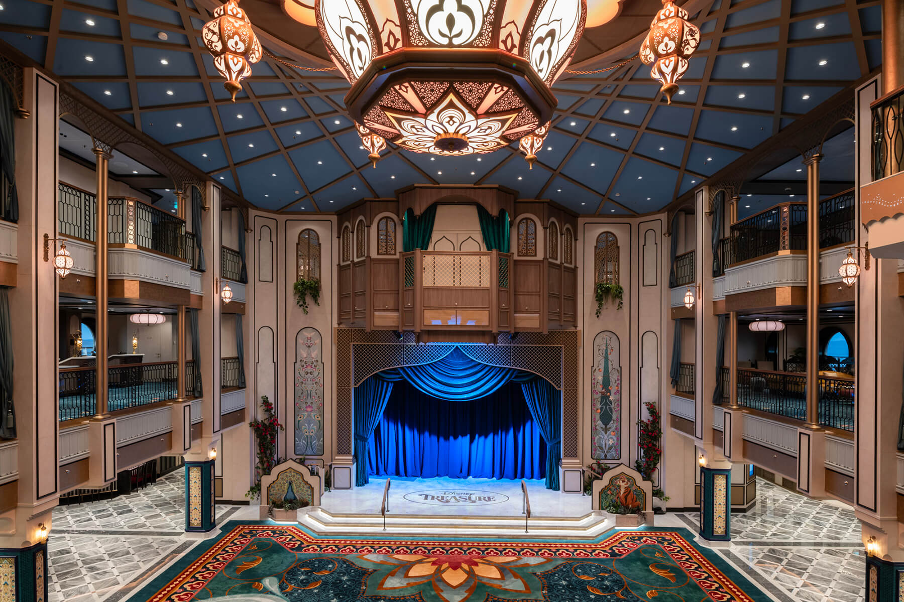 The Grand Hall on the new Disney Cruise Line Treasure ship.