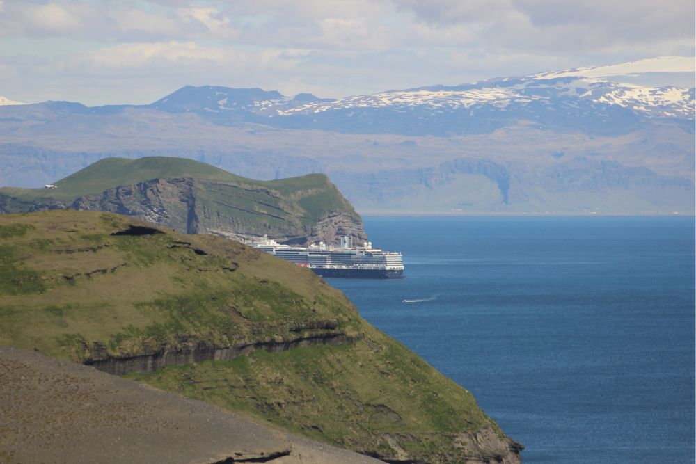 Holland America Nieuw Statendam in Heimaey Iceland