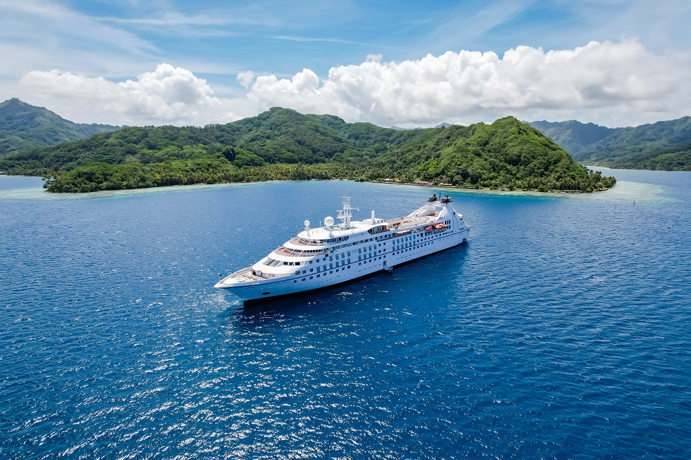 Windstar cruise ship sailing in waters around Japan