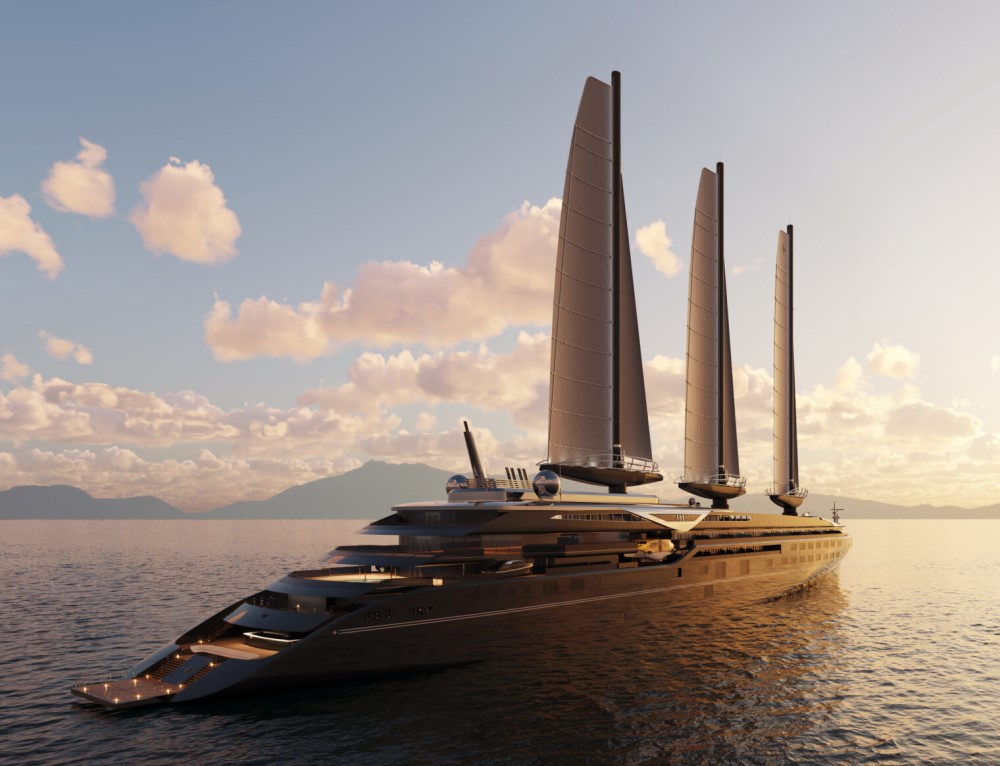 rendering of orient express corinthian yacht