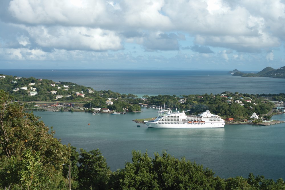 regent seven seas navigator luxury cruise ship in st. lucia