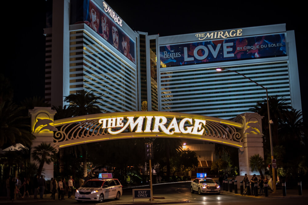 The Mirage Las Vegas at night