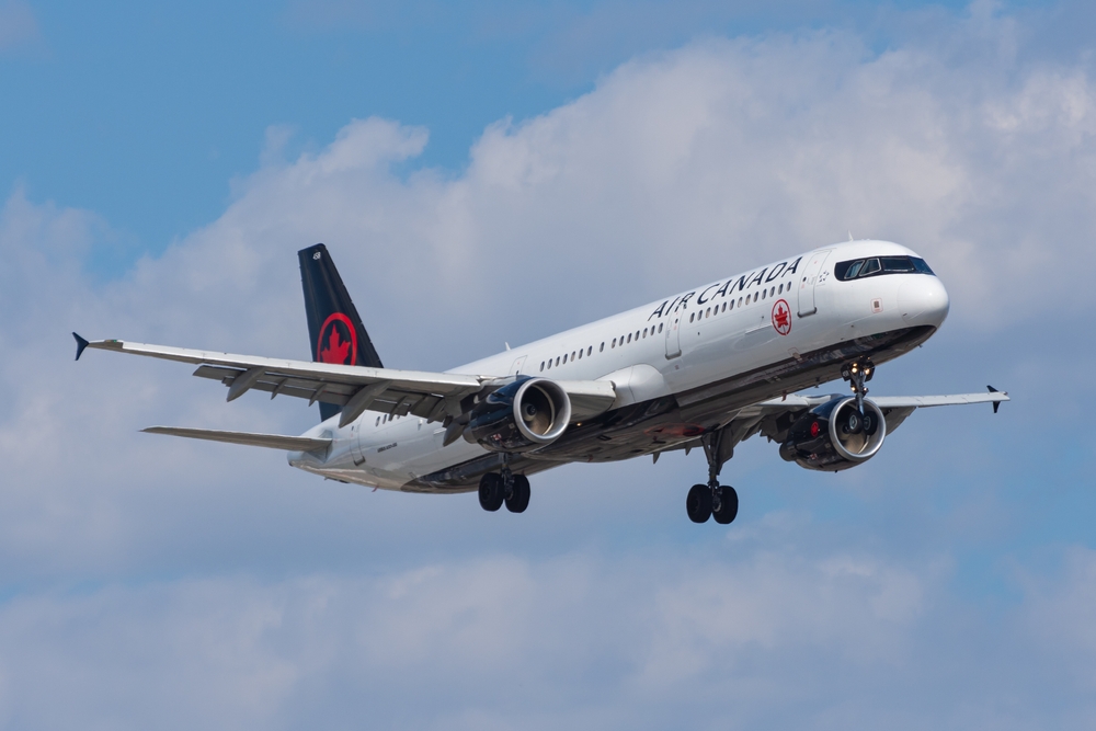 Air Canada plane flying