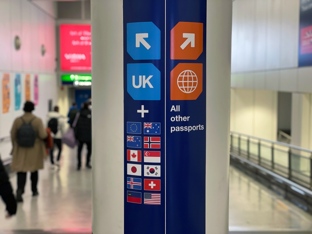 Passport control at London heathrow