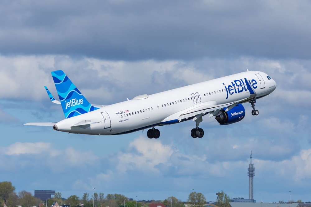 JetBlue A321 plane in Amsterdam