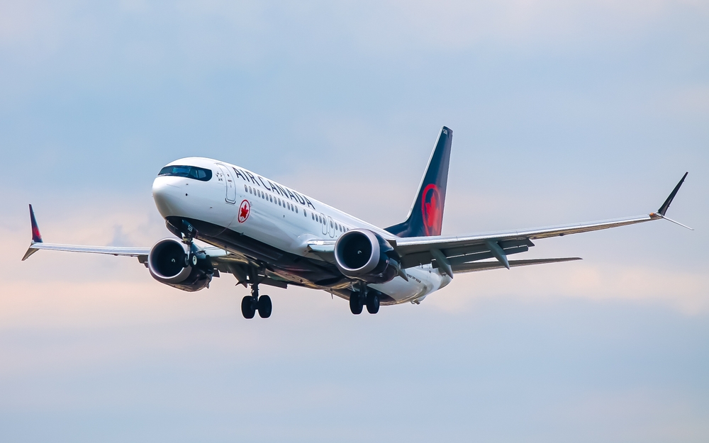 Air Canada plane flying