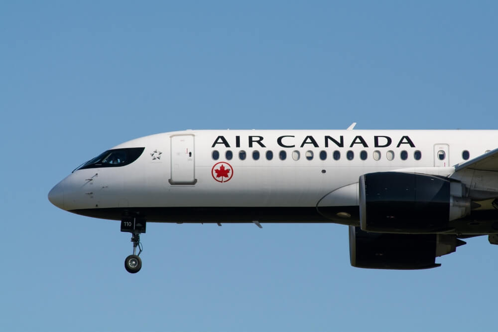 Air Canada plane flying in the air