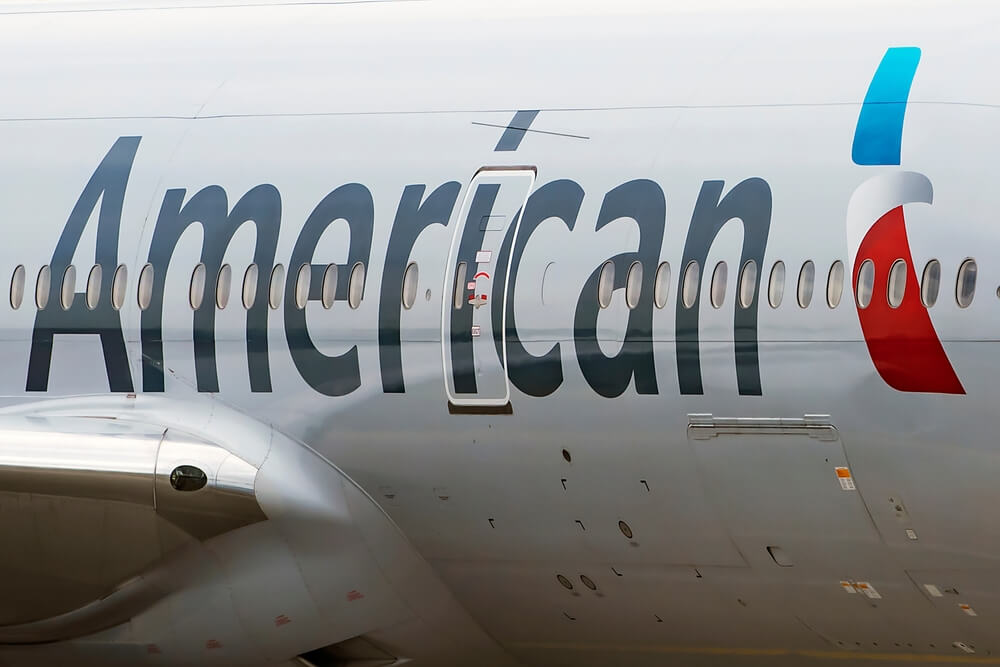 American Airlines logo on plane