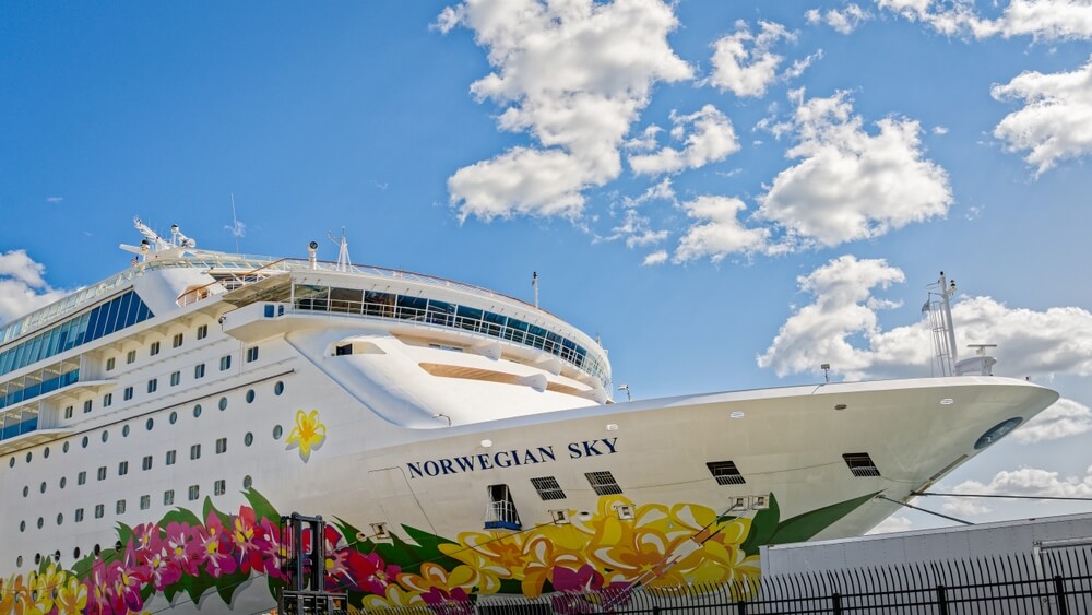 Norwegian Sky cruise ship docked in Boston