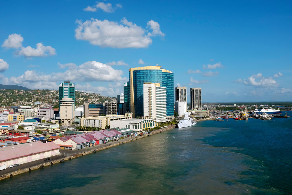 King's Wharf in Port of Spain at Trinidad aerial view