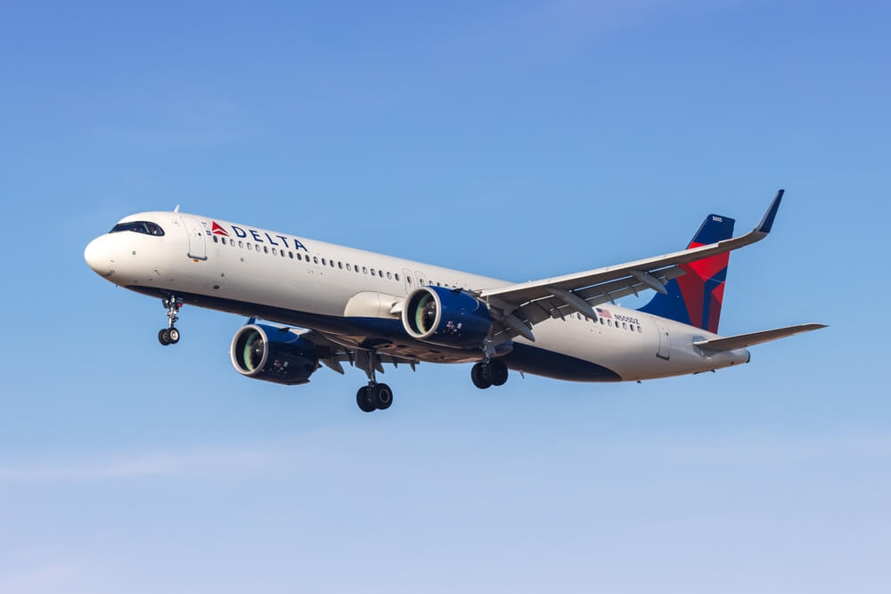 Delta Air Lines plane flying