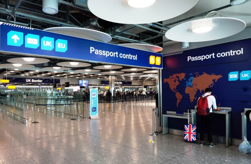 U.K. passport control at London Heathrow