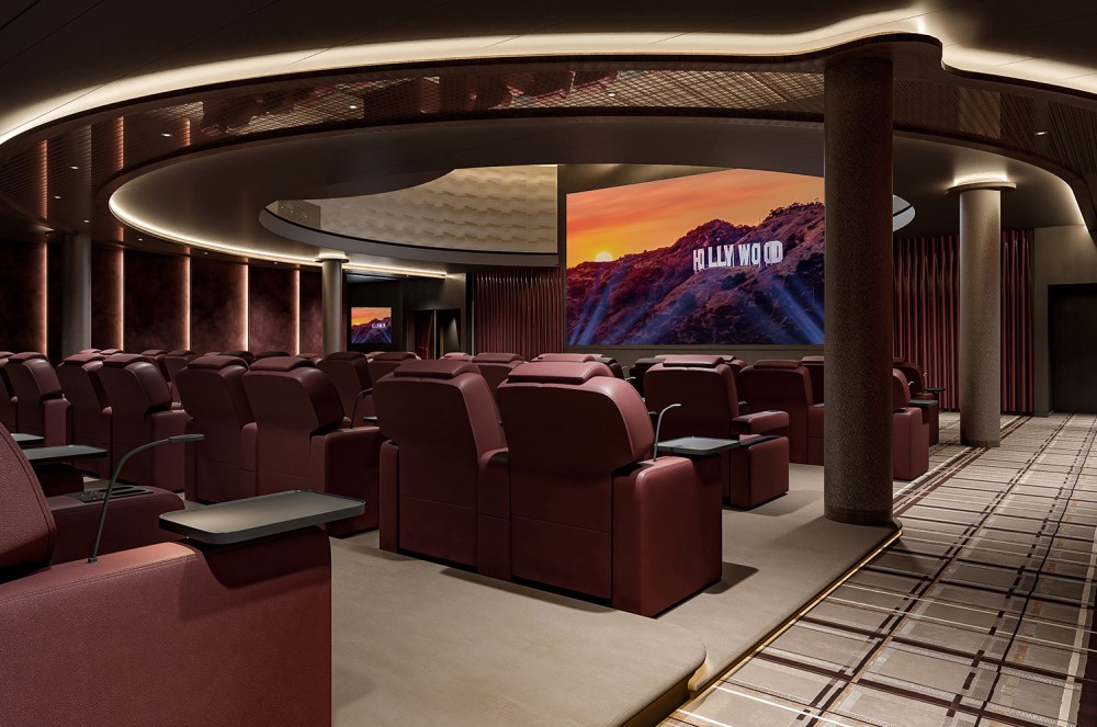 rendering of silver screen bistro on norwegian breakaway cruise ship