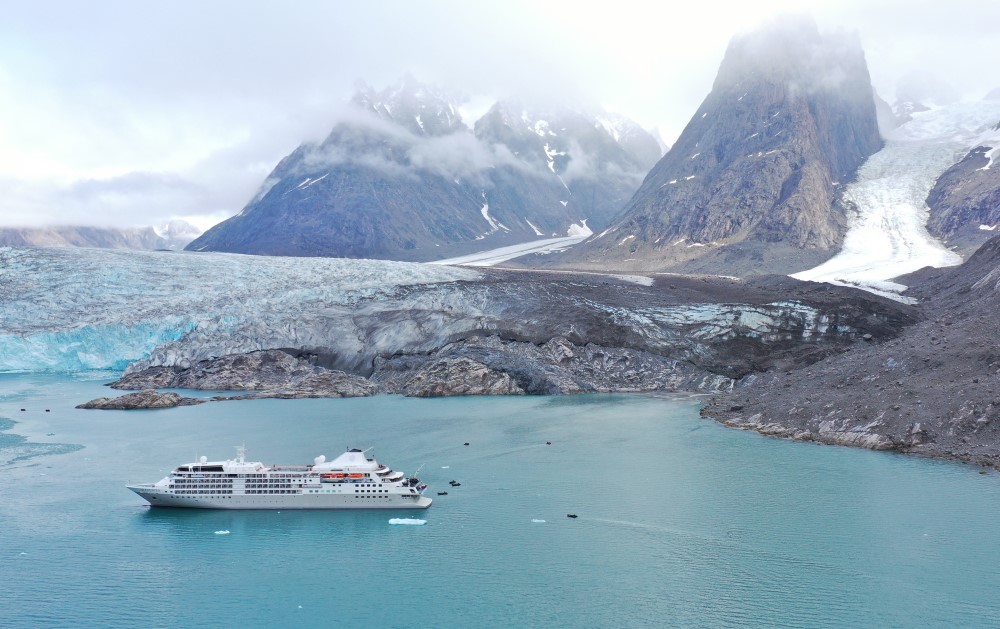 Silversea luxury cruise ship in the arctic