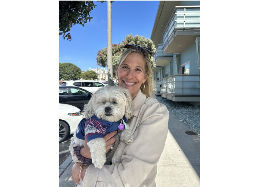 stacy small with her dog noah