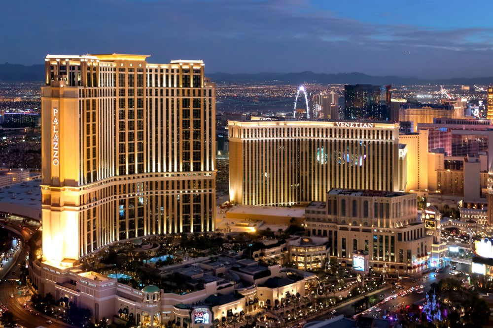 The Venetian and The Palazza hotels on the Las Vegas strip