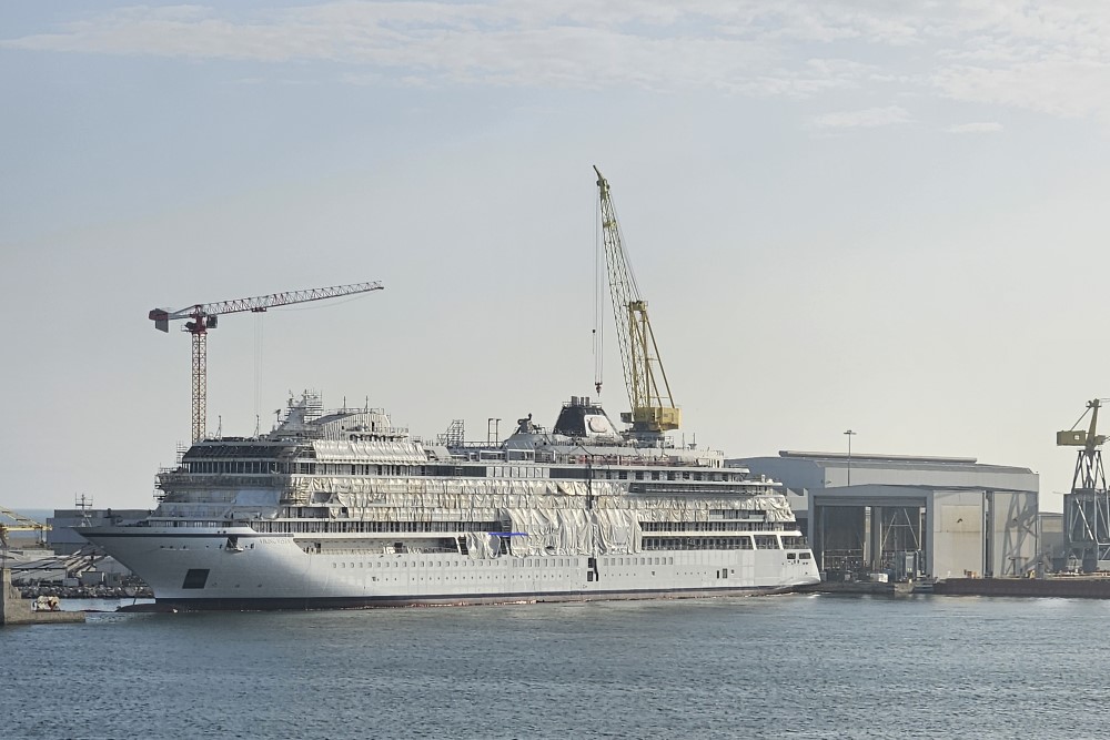 viking vesta in the shipyard