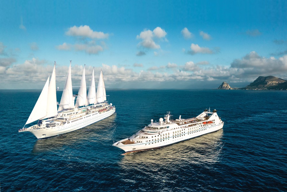 two windstar cruise ships next to each other