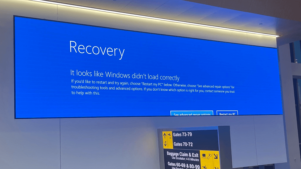 Blue screen outage at LaGuardia Airport