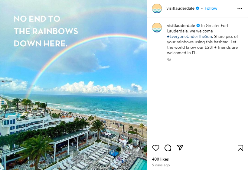 Visit Lauderdale pro LGBT+ campaign 